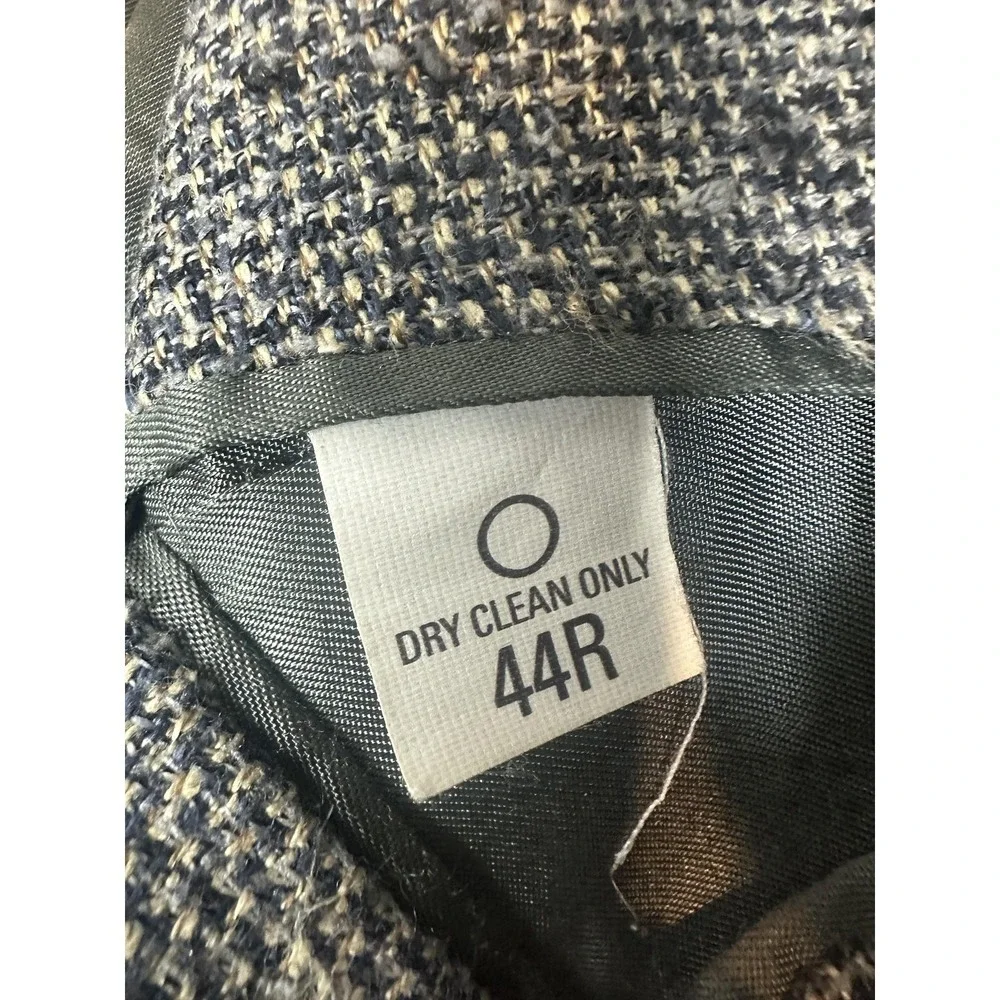 Norm Thompson Blazer Mens‎ 44R Gray Black Tweed Sport Coat Jacket Two Button